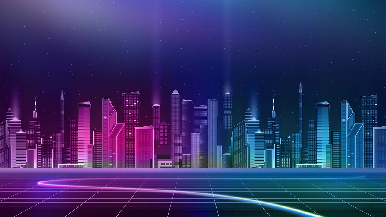 Neon lights skyline
